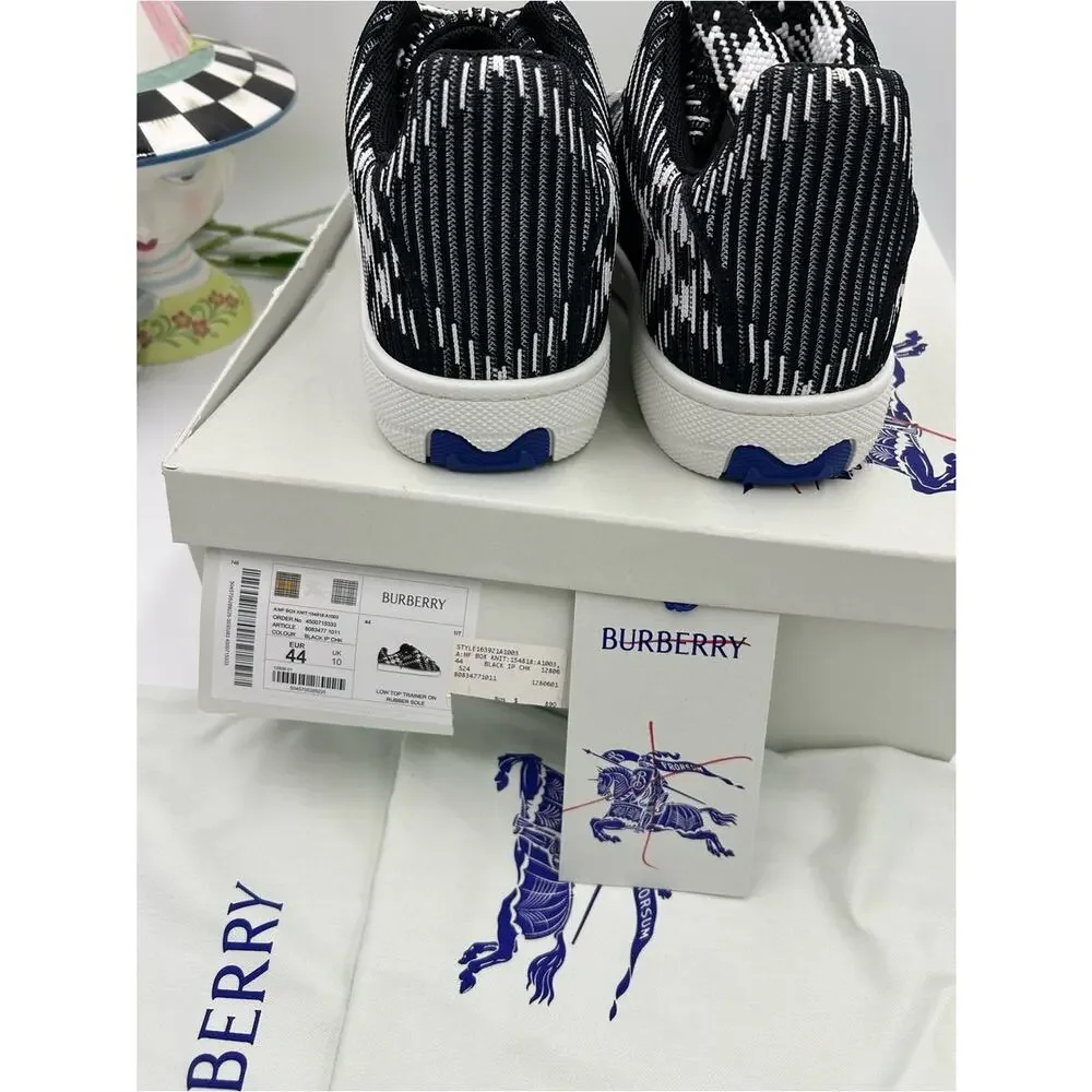 Men's Burberry check knit box low top sneakers size 44 made in Italy
